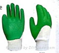 Cotton Interlock Glove Latex Half Coating Wave Crinkle Knit Wrist  1