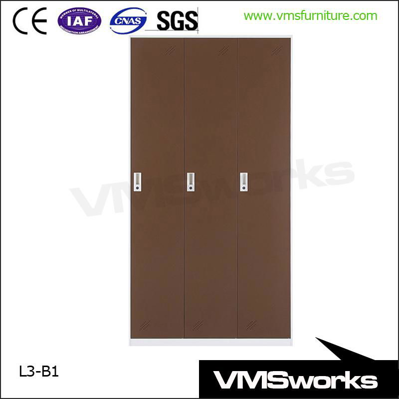 Metal Industrial Storage Garment 3 Door Gym Locker 2