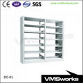 Double Sides Metal  Library Furniture Bookshelves For Schools