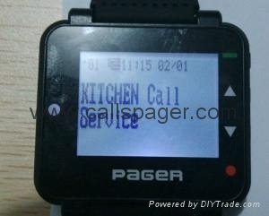 Watch pager for coaster pager system W-09W pocsag system