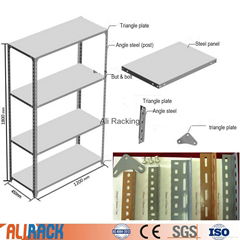 Ali Racking Slotted angle steel shelving MDF panel light duty steel shelf