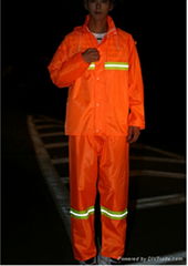 High vis orange reflective raincoat