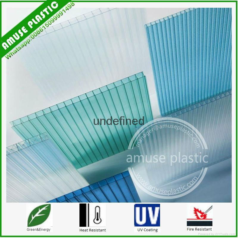 100% Virgin Crystal PC Two-layers Sheet Frosted Polycarbonate Hollow Sheet 2