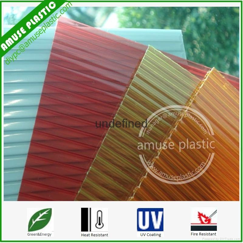 100% Virgin Crystal PC Two-layers Sheet Frosted Polycarbonate Hollow Sheet 3