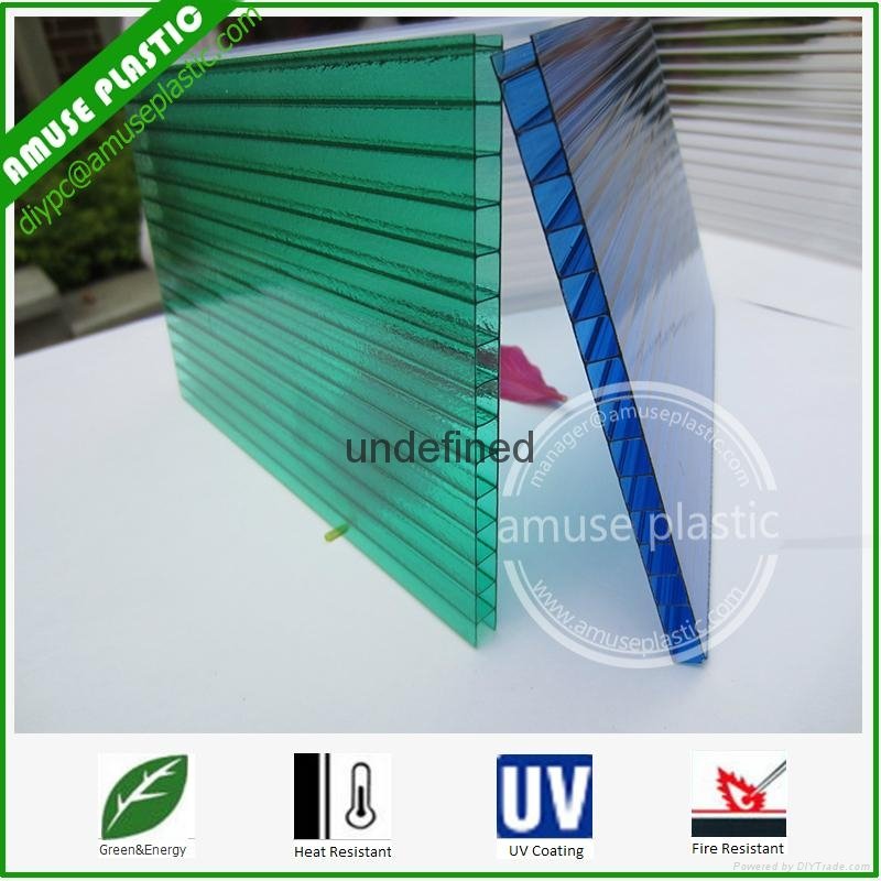 100% Virgin Crystal PC Two-layers Sheet Frosted Polycarbonate Hollow Sheet 4