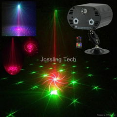 Remote control mini laser projector with 24 & 36 patterns RG laser with rgb led