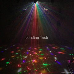 Remote control red green stage laser lighting with 9 color led party light