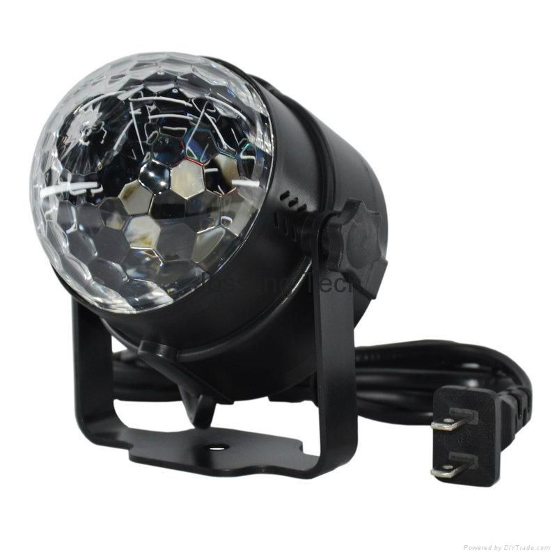 Mini sound activated auto rotate rgb led cute ball small led magic ball light 2