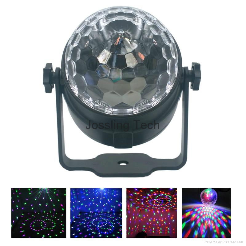 Mini sound activated auto rotate rgb led cute ball small led magic ball light