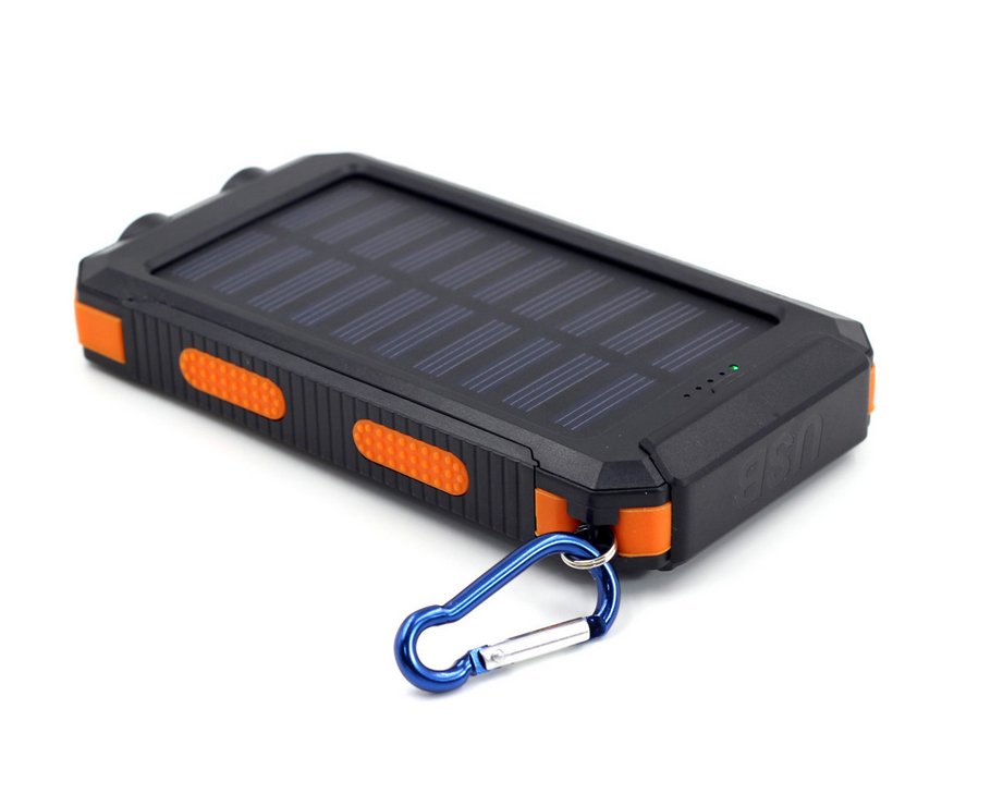 Double usb output water proof solar power bank 10000mAh with compass function