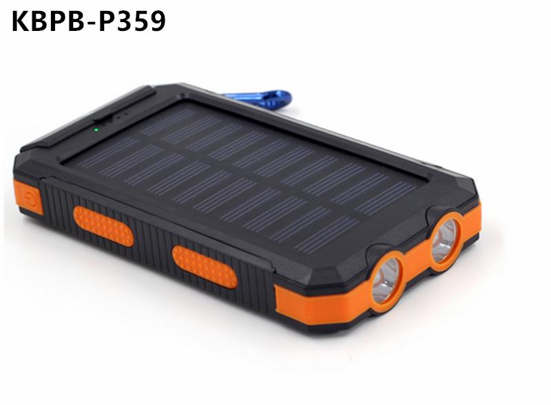 Double usb output water proof solar power bank 10000mAh with compass function  2