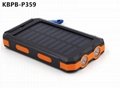 Double usb output water proof solar power bank 10000mAh with compass function  2
