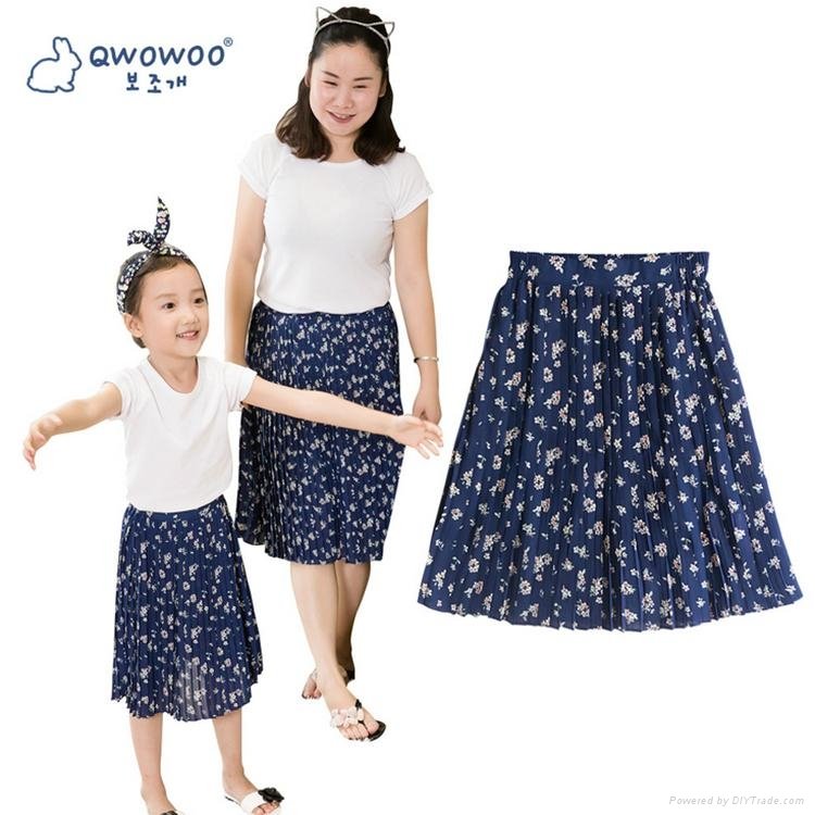 parent-child/mommy-children pleated chiffon skirt
