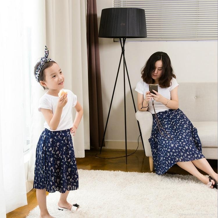 parent-child/mommy-children pleated chiffon skirt 4