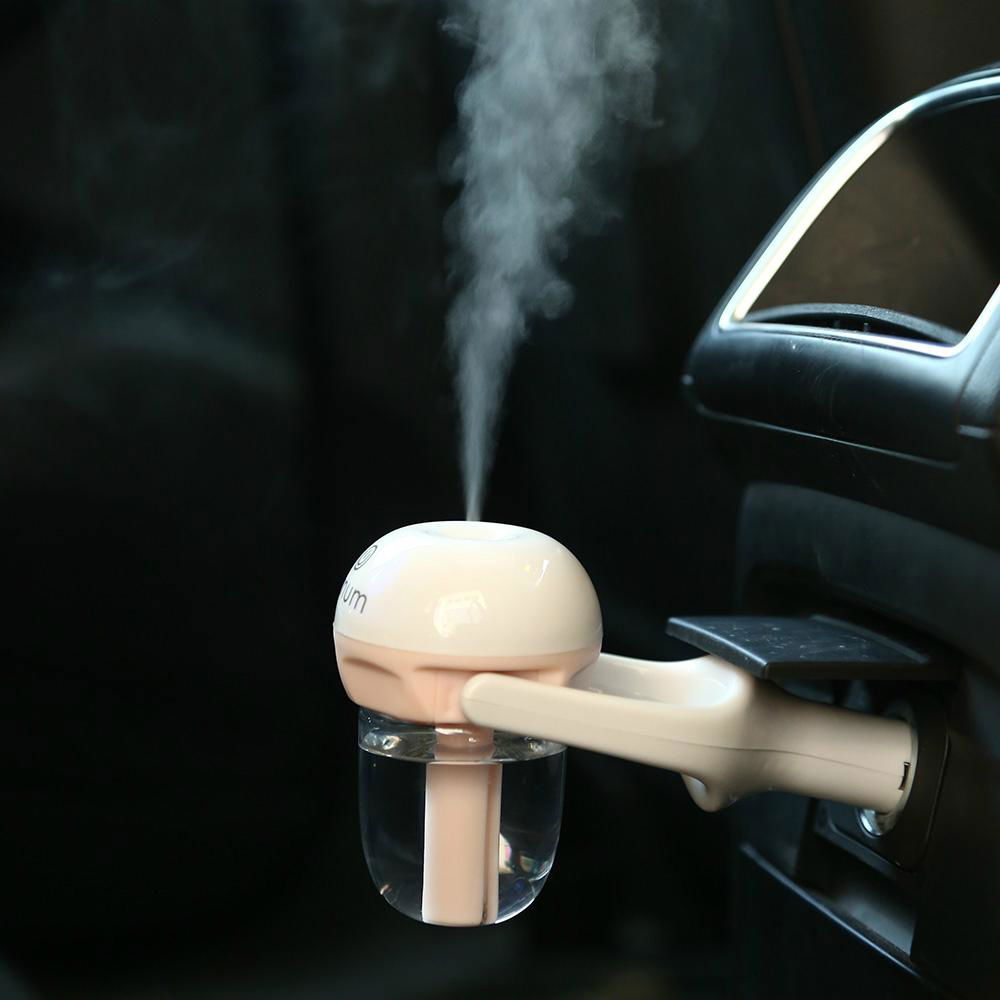 Fashion 12V Rotatable Air Purifier Ultrasonic Humidifier For Car Aroma Diffuser
