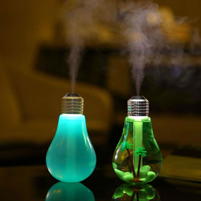 OEM Portable Blub Shaped Humidifier Essential Oil Diffuser with colorful Led lig 3