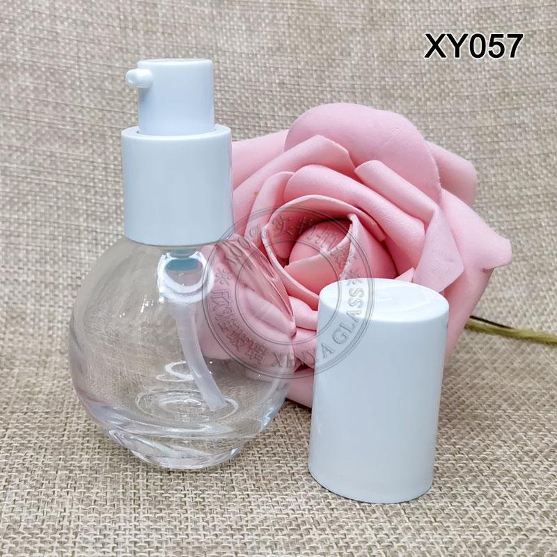30ml ball pump glass bottle cosmetic packaging skincare beauty makeup foundation 2