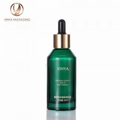 30-50-100ml green clear dropper bottle glass serum essense skincare packaging