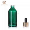 30-50-100ml green clear dropper bottle glass serum essense skincare packaging