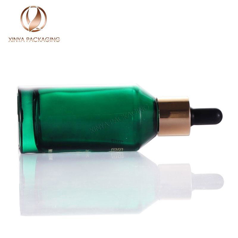 30-50-100ml green clear dropper bottle glass serum essense skincare packaging 3