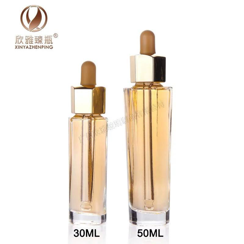 30-50ml clear dropper bottle glass serum essense cosmetic packaging skincare oil 3