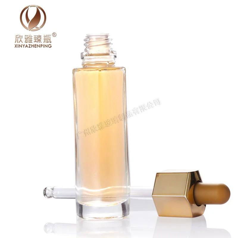 30-50ml clear dropper bottle glass serum essense cosmetic packaging skincare oil 4