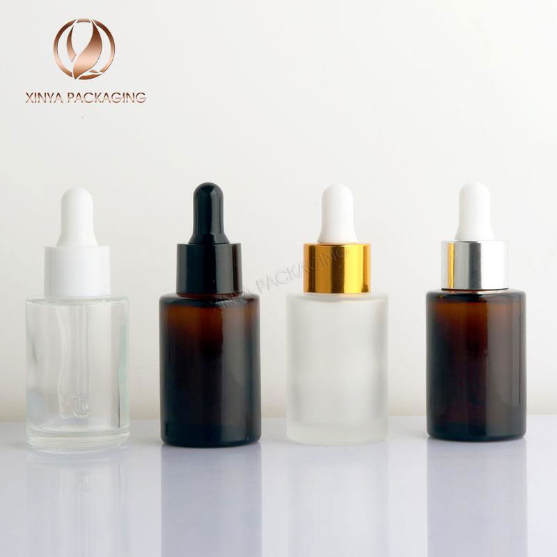 20-30-40-50-60-80ml clear amber dropper glass bottle skincare cosmetic packaging 5