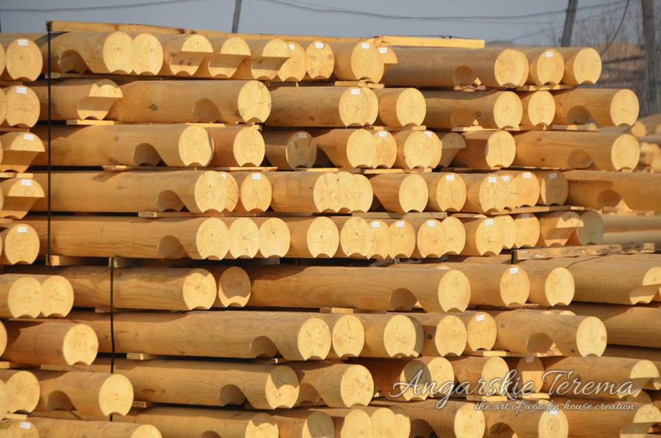 Machine Rounded Logs for House Construction 2