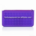 Candy color silicone pencil bag silicone zipper wallet
