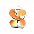 Eco-friendly self powered heat powered wood stove top fan with 4 blades 