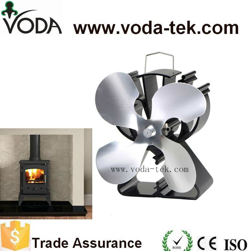 Eco-friendly self powered heat powered wood stove top fan with 4 blades  2