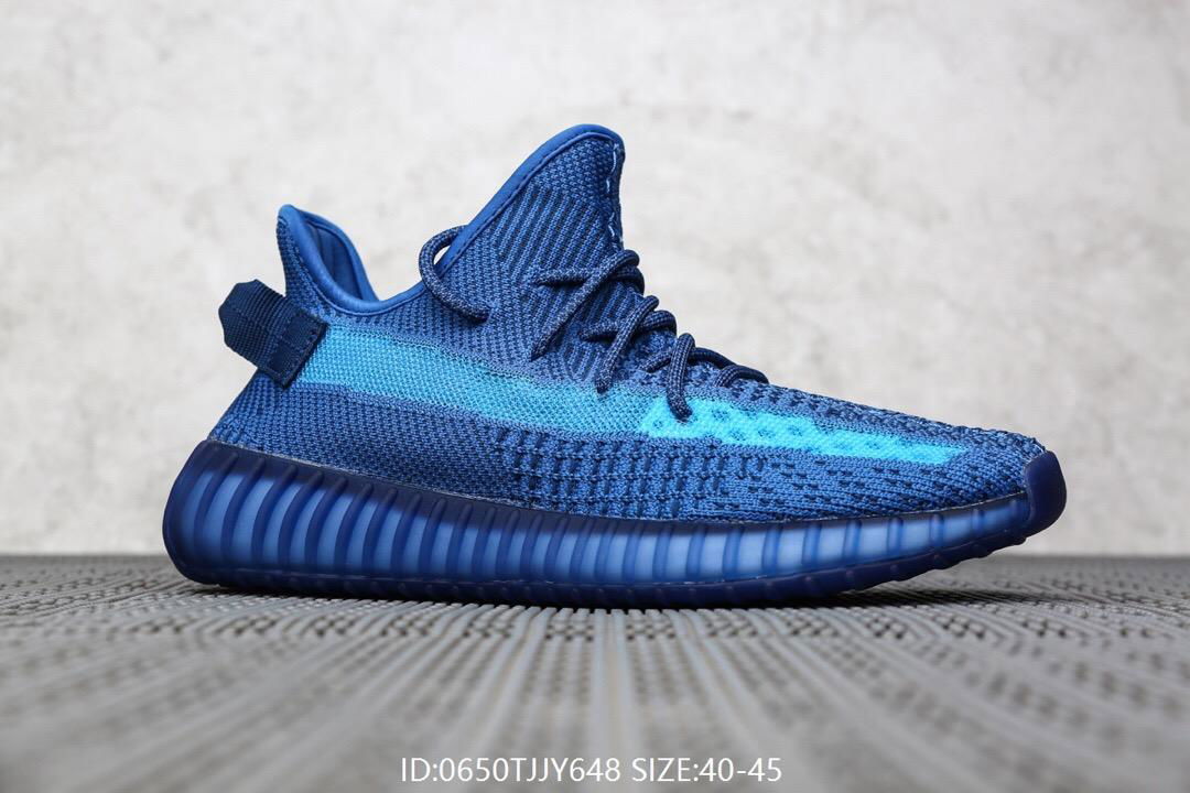 blue static yeezys