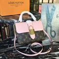 Louis vuitton locky BB Mongram brown canvas pink Calfskin Leather LV bag sale