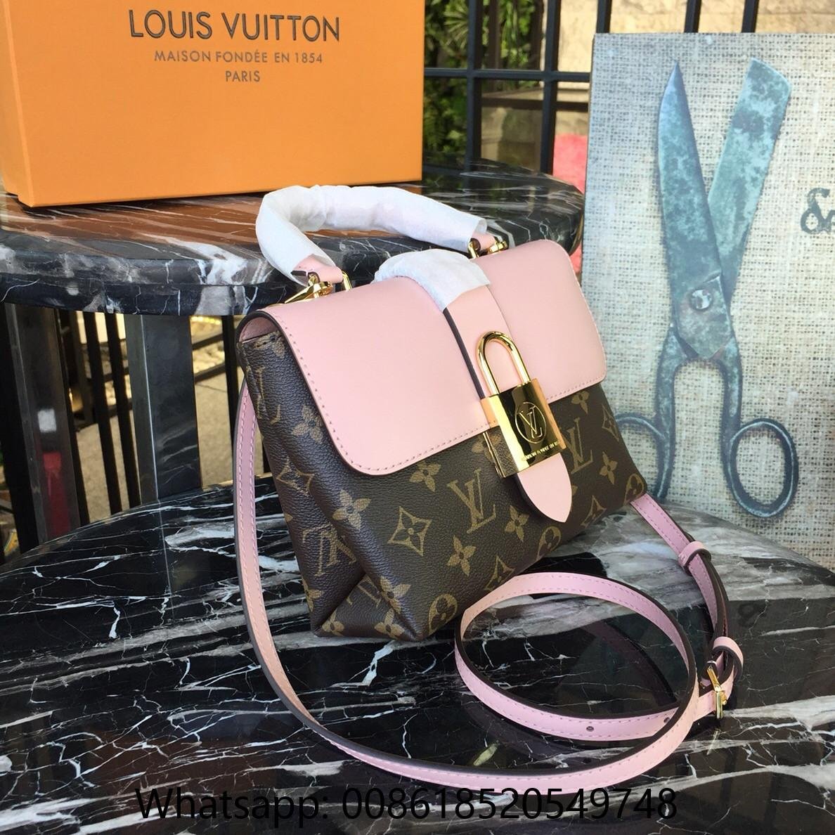 Louis vuitton locky BB Mongram brown canvas pink Calfskin Leather LV bag sale (China Trading ...