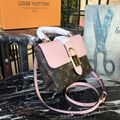 Louis vuitton locky BB Mongram brown canvas pink Calfskin Leather LV bag sale