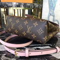 Louis vuitton locky BB Mongram brown canvas pink Calfskin Leather LV bag sale