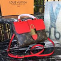 Louis vuitton locky BB Mongram brown canvas pink Calfskin Leather LV bag sale