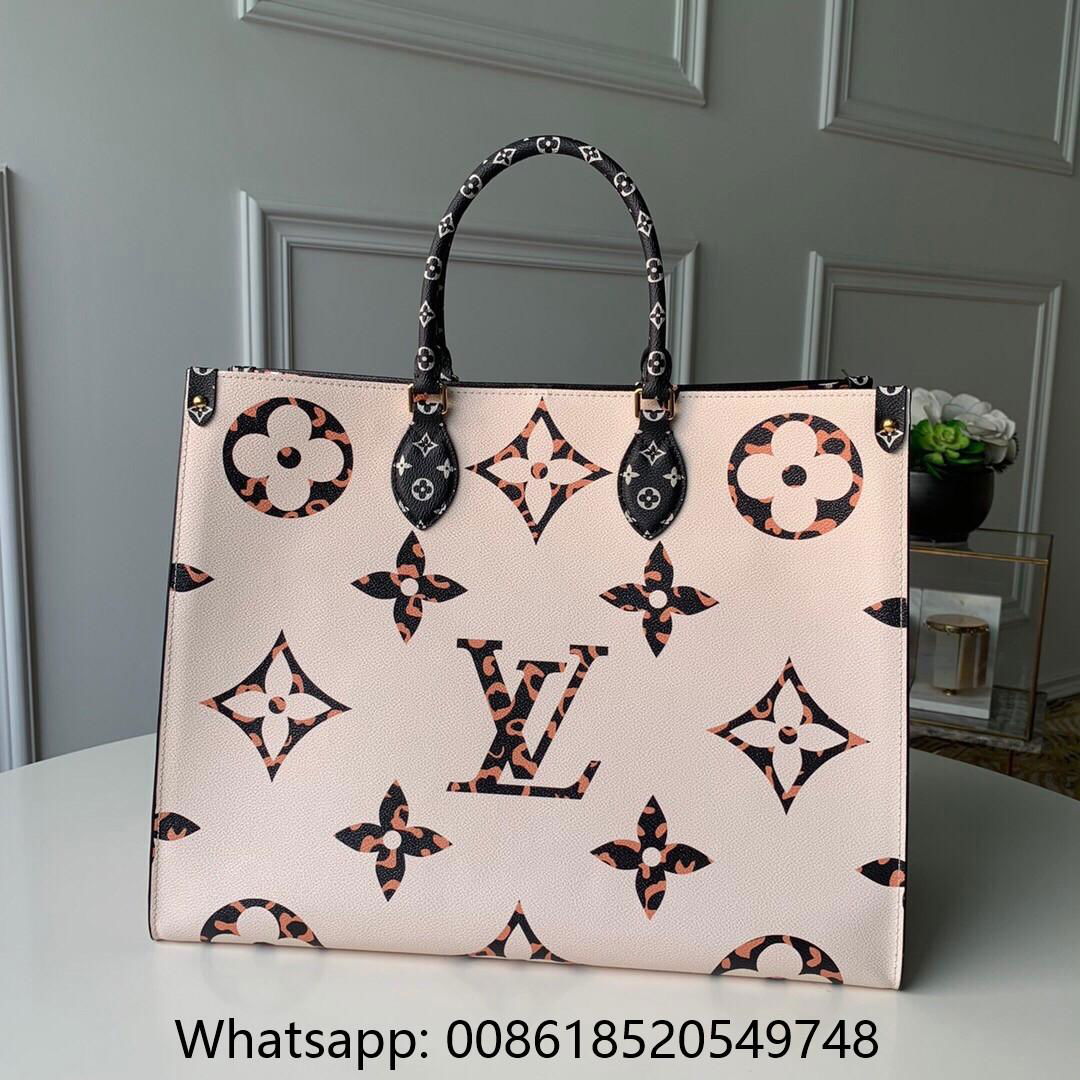 Louis Vuitton Onthego Giant Logo LV White Green Beige Handle Tote Shoulder Bag (China Trading ...