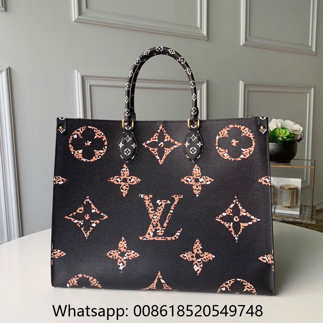 Louis Vuitton Onthego Giant Logo LV White Green Beige Handle Tote Shoulder Bag (China Trading ...