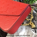 Louis Vuitton Empreinte Leather LV Chain Wallet LV Clutch Bags Empreinte LV bags