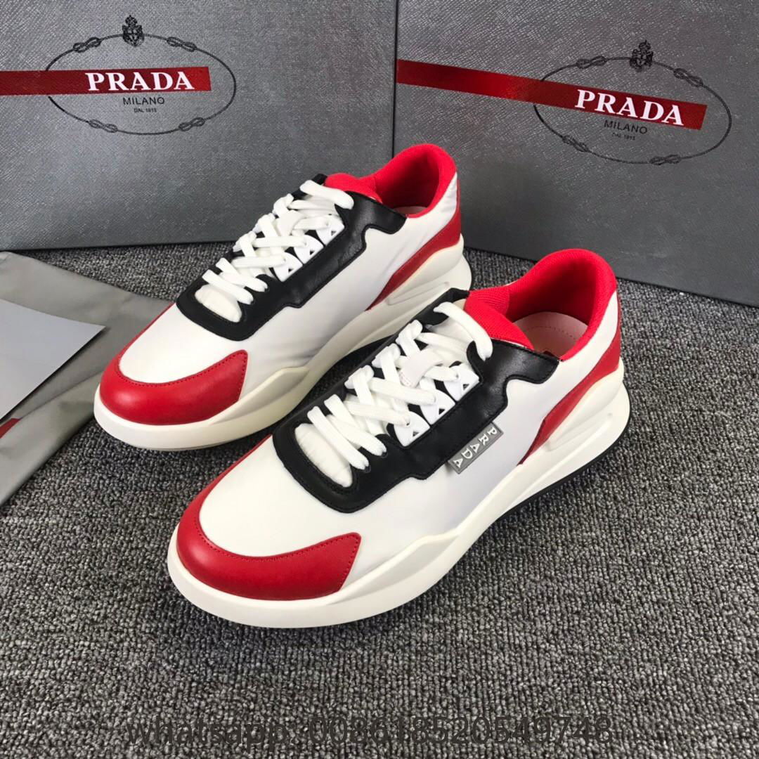 Replica Prada shoes mens Prada Patent leather and technical fabric ...