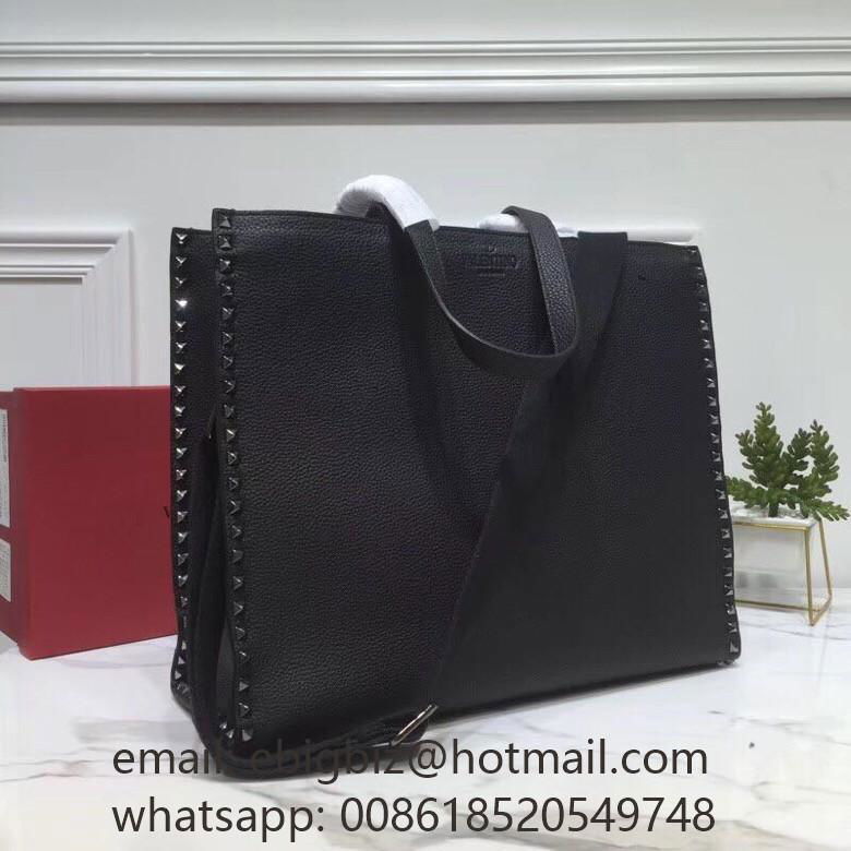 Large           Garavani Bags Rockstud handbag in grainy calfskin leather 5