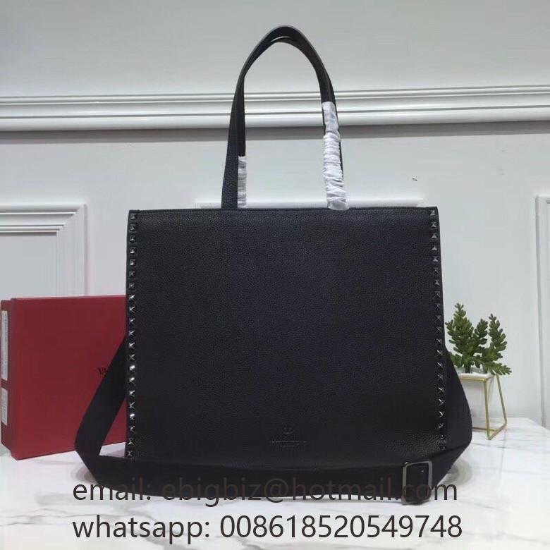Large           Garavani Bags Rockstud handbag in grainy calfskin leather 2