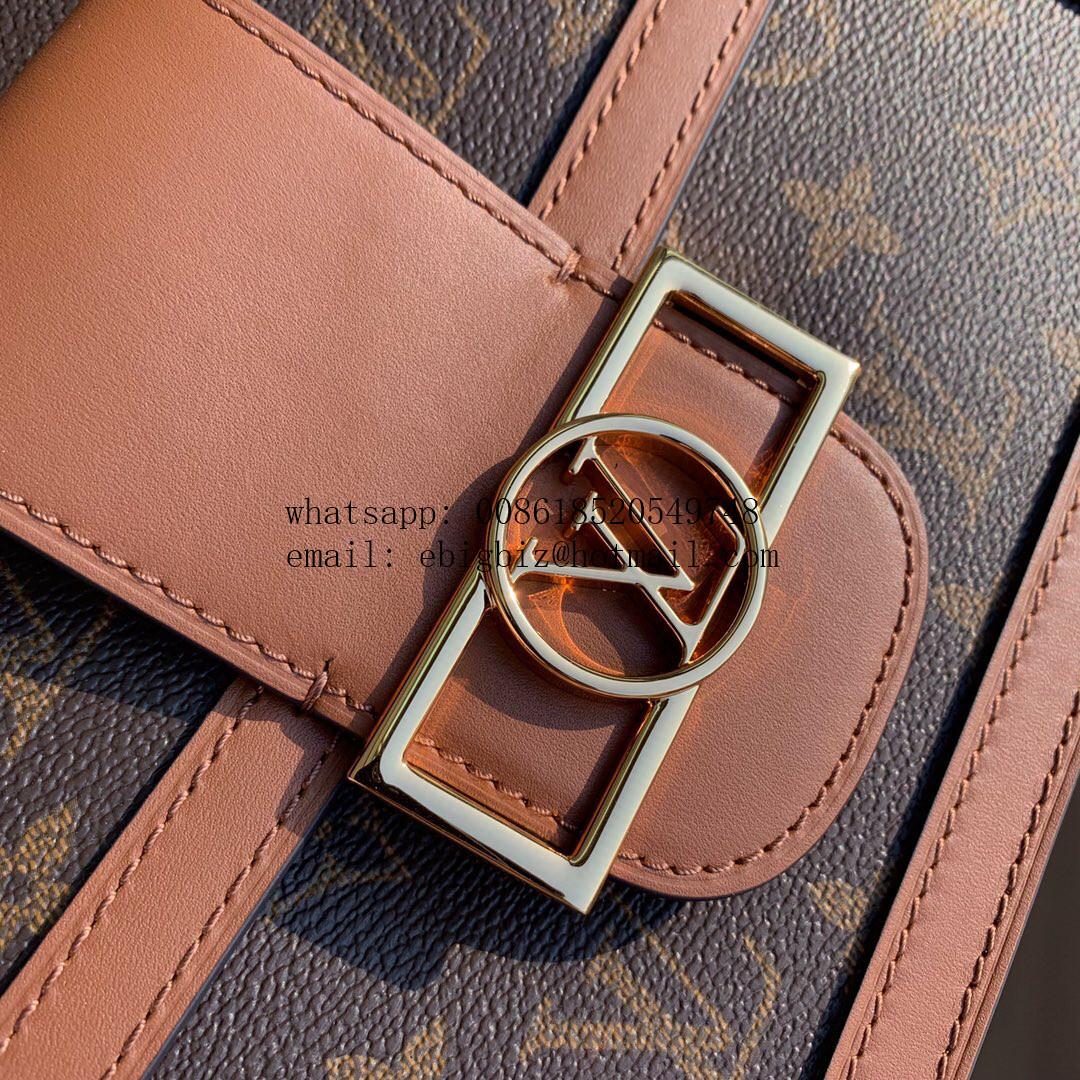               Monogram Dauphine MM Bag Chain Shoulder Canvas Auth New     andbag 9