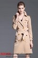 Women's Vintage          Beige Check Trench Coat          Trench Coat for women 11