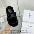 Cheap Celine Furry Slides Sandals Celine fur Slides Celine Wool Slippers Price