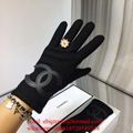 Wholesaler Co Co Black leather Gloves CC Brand Fur leather Gloves