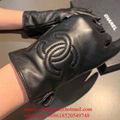 Wholesaler Co Co Black leather Gloves CC Brand Fur leather Gloves