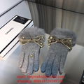 Wholesaler Co Co Black leather Gloves CC Brand Fur leather Gloves