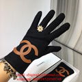 Wholesaler Co Co Black leather Gloves CC Brand Fur leather Gloves